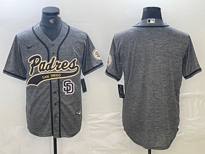 Men San Diego Padres Blank Grey Jointly 2024 Nike MLB Jersey style 2->->MLB Jersey